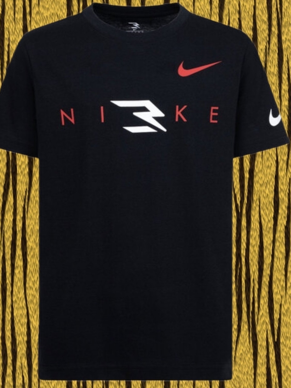 Nike Black Tee with Red & White Logos